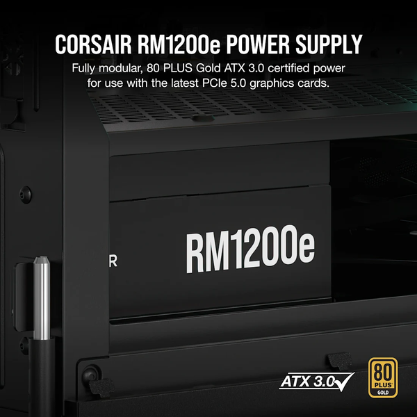 Nguồn máy tính Corsair RM1200e ATX 3.1 PCIe 5.1 Cybenetics Gold - Full Modul CP-9020258-NA