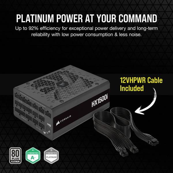 Nguồn máy tính Corsair HX1500i 2025 ATX 3.1 & PCIe 5.1 80 Plus Platinum Full Modul CP-9020309-NA