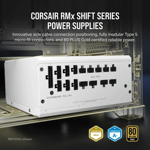 Nguồn máy tính Corsair RM750x Shift White ATX 3.1 & PCIe 5.1 - 80 Plus Gold - Full Modul CP-9020273-NA