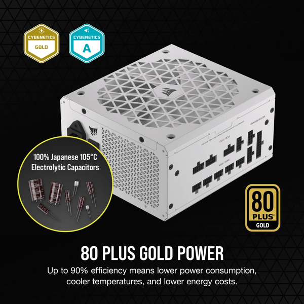 Nguồn máy tính Corsair RM850x Shift White ATX 3.1 & PCIe 5.1 - 80 Plus Gold - Full Modul CP-9020274-NA