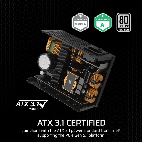 Nguồn máy tính Corsair SF750 - ATX 3.1 & PCIe 5.1 80 Plus Platinum - Full Modul CP-9020284-NA
