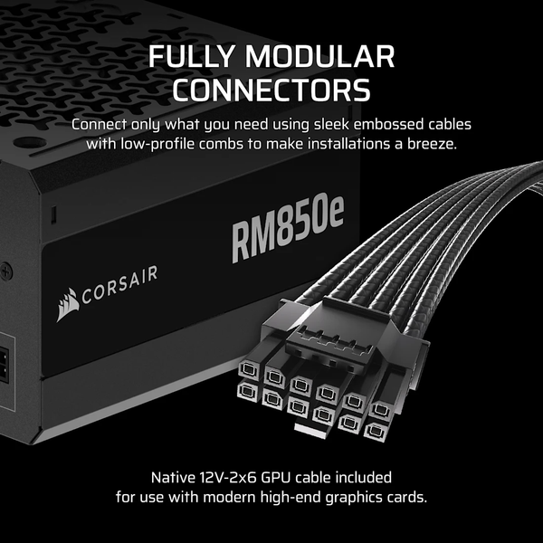 Nguồn máy tính Corsair RM850e ATX 3.1 PCIe 5.1 Cybenetics Gold - Full Modul CP-9020296-NA