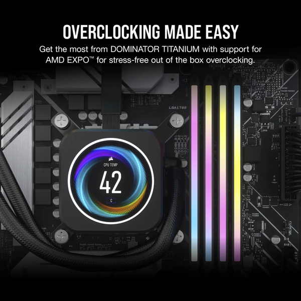 Ram PC Corsair DDR5 6000MT/s 64GB 2x32GB XMP 3.0 DOMINATOR TITANIUM Grey for AMD CMP64GX5M2B6000Z30