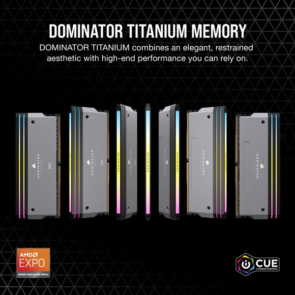 Ram PC Corsair DDR5 6000MT/s 64GB 2x32GB XMP 3.0 DOMINATOR TITANIUM Grey for AMD CMP64GX5M2B6000Z30