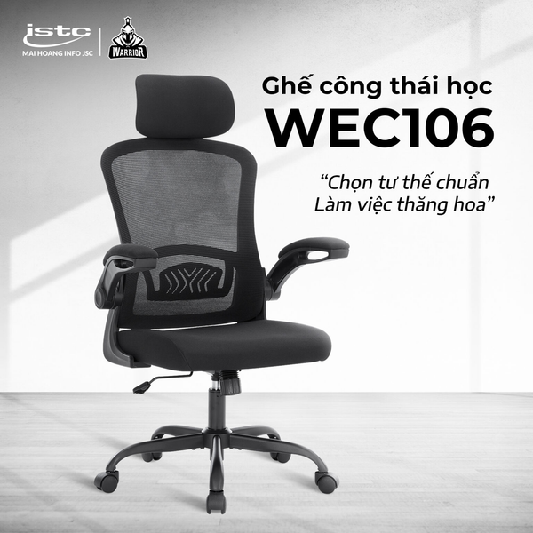Ghế công thái học ergonomic WARRIOR Pawn series WEC106 Black