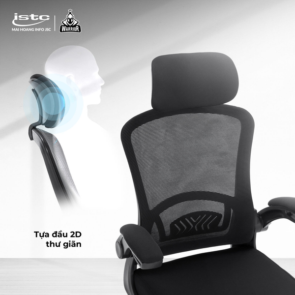 Ghế công thái học ergonomic WARRIOR Pawn series WEC106 Black