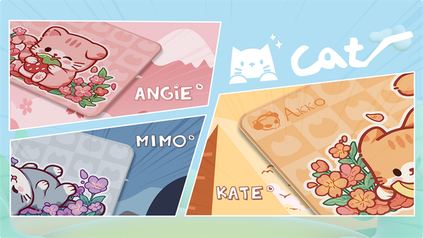 Bàn di AKKO Cat Theme Mousepad - Pink ANGIE (Desk Size) 360*280mm
