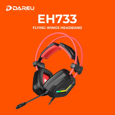 Tai Nghe Gaming Dareu EH733 Flying Wings Headband RGB