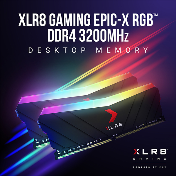 Ram PNY XLR8 Gaming EPIC-X RGB DDR4 3200 16GB LONGDIMM, RGB  (Single pack) , 16-18-18 MD16GD4320016XRGB
