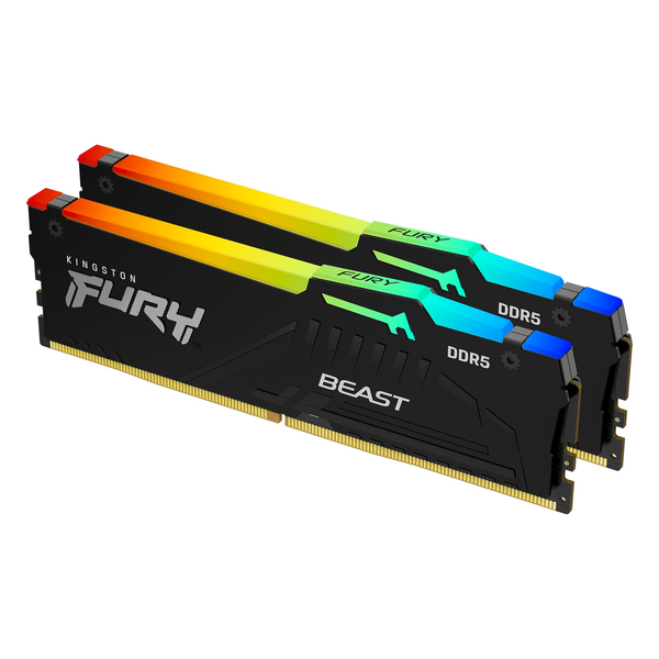 Ram Kingston FURY Beast Black RGB 64GB (2x32GB) 5600MT/s DDR5 CL40 XMP KF556C40BBAK2-64