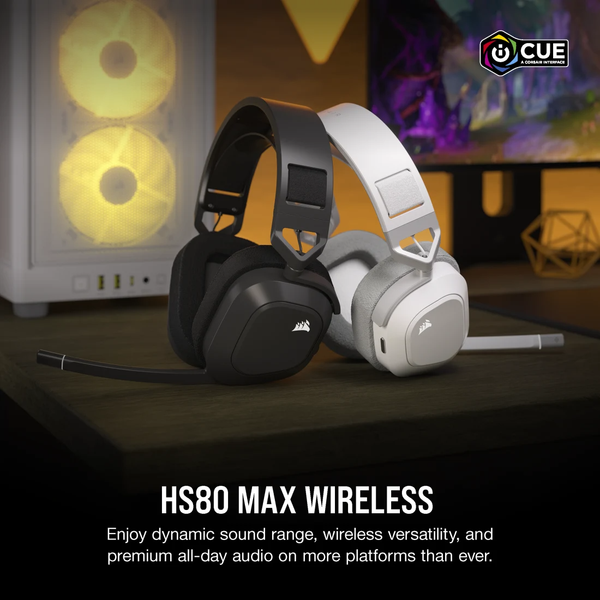 Tai nghe không dây Corsair HS80 MAX RGB Steel Gray CA-9011295-AP