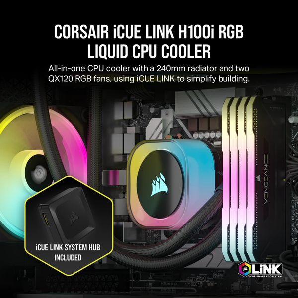 Tản nhiệt nước Corsair iCUE LINK H100i RGB Black CW-9061001-WW