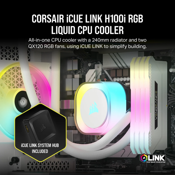 Tản nhiệt nước Corsair iCUE LINK H100i RGB White CW-9061005-WW