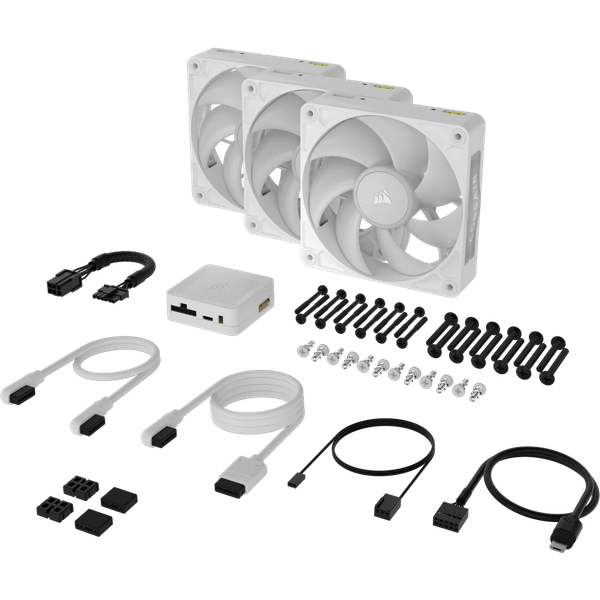 Bộ 3 quạt máy tính Corsair iCUE LINK RX120 RGB MAX White CO-9051038-WW