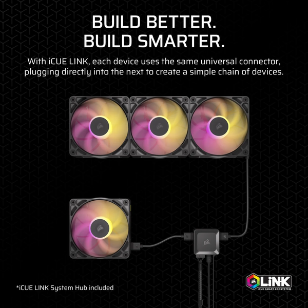 Bộ 2 quạt máy tính Corsair iCUE LINK RX140 RGB MAX Black CO-9051036-WW