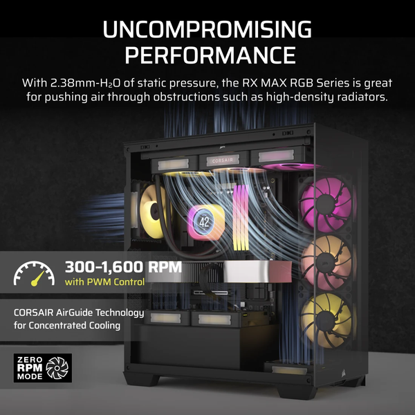 Bộ 2 quạt máy tính Corsair iCUE LINK RX140 RGB MAX Black CO-9051036-WW