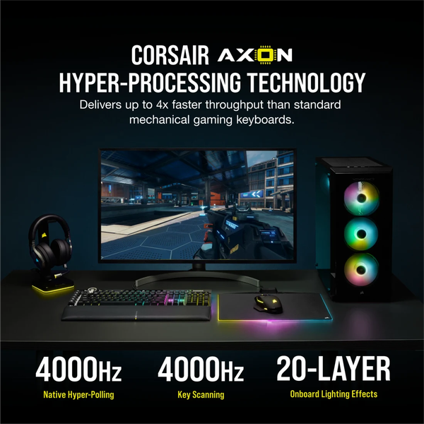 Bàn phím Corsair K100 BLK-MX SPEED-RGB CH-912A014-NA