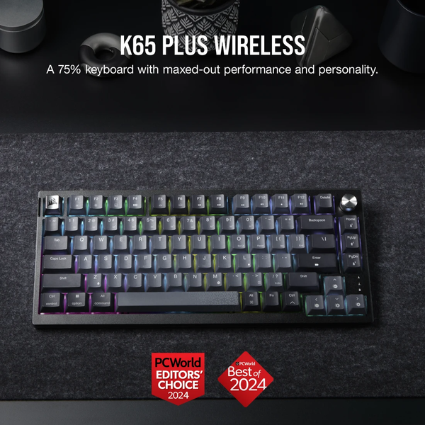 Bàn phím không dây Corsair K65 CSR RED-BLK-GREY-RGB CH-91D401L-NA