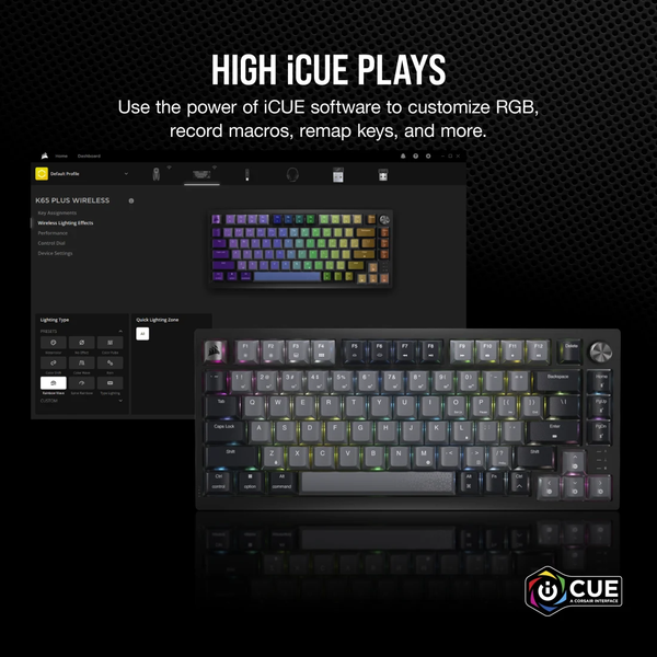 Bàn phím không dây Corsair K65 CSR RED-BLK-GREY-RGB CH-91D401L-NA