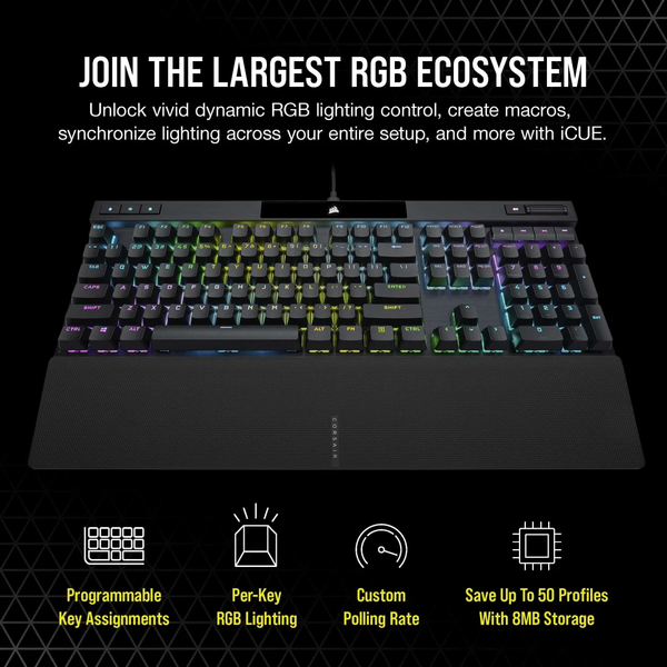 Bàn phím Corsair K70 PRO-BLK-OPX Silver-RGB CH-910941A-NA