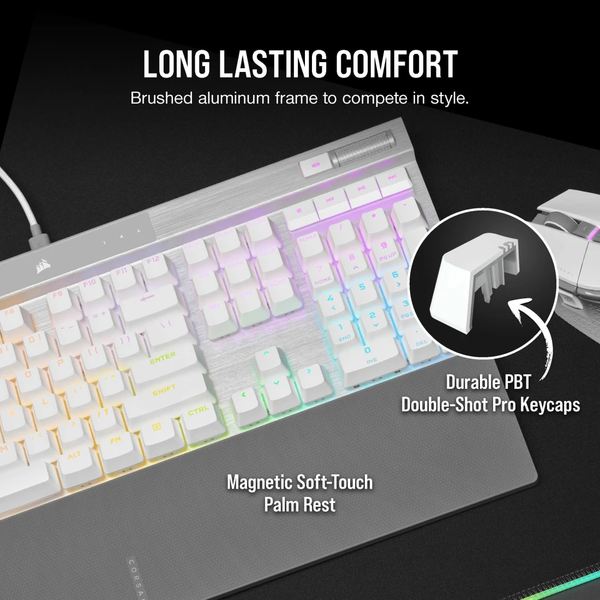 Bàn phím Corsair K70 PRO-WHT-OPX Silver-RGB CH-910951A-NA