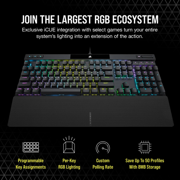 Bàn phím Corsair K70 PRO BLK-MX Red-RGB CH-9109410-NA