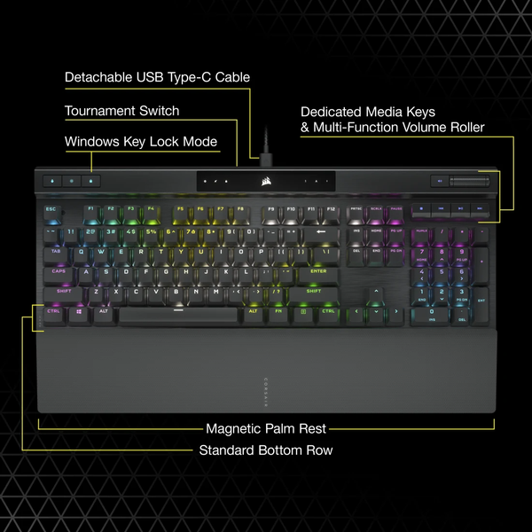 Bàn phím Corsair K70 PRO BLK-MX Brown-RGB CH-9109412-NA