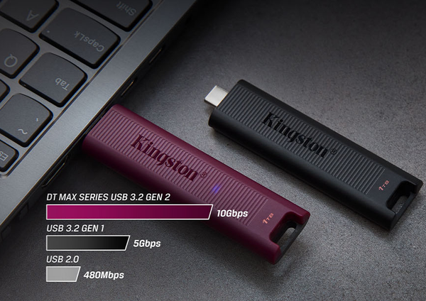 USB Kingston DataTraveler Max 256GB 512GB 1TB 3.2 Gen 2 Type-C 1000MB/s read, 900MB/s write
