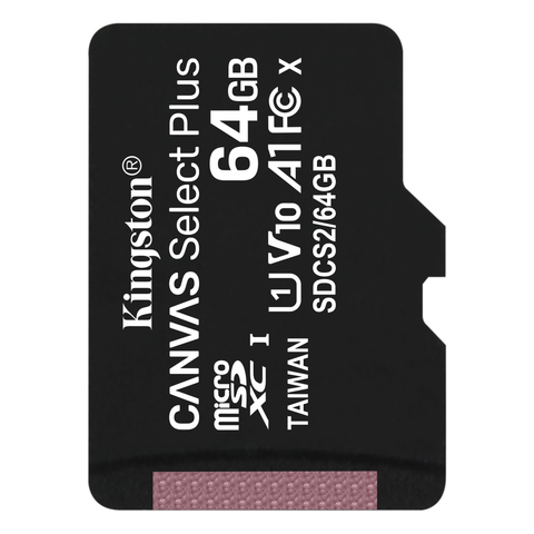 Thẻ nhớ Kingston 64GB micSDXC Canvas Select Plus 100R A1, Class 10 UHS-I SDCS2/64GBSP