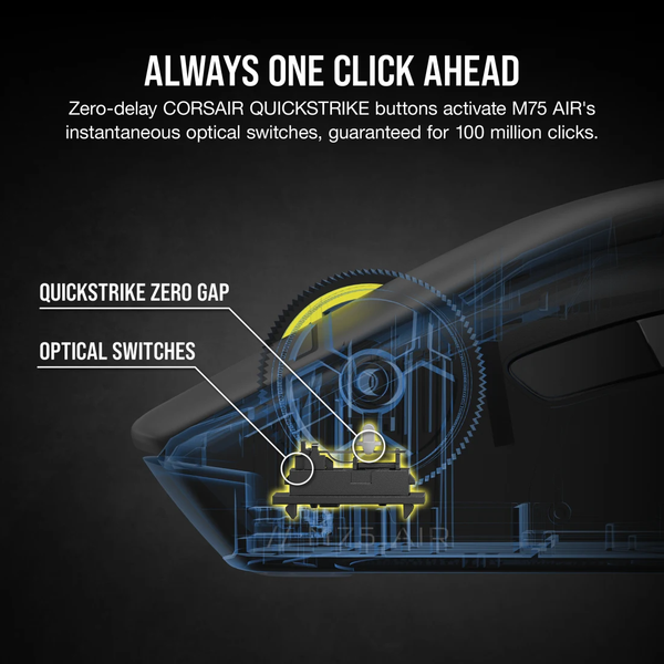 Chuột không dây Gaming Corsair M75 AIR Ultra-Lightweight Black CH-931D100-AP