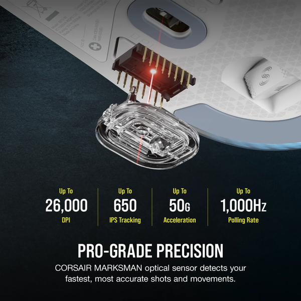 Chuột không dây Gaming Corsair M75 RGB White CH-931D011-AP