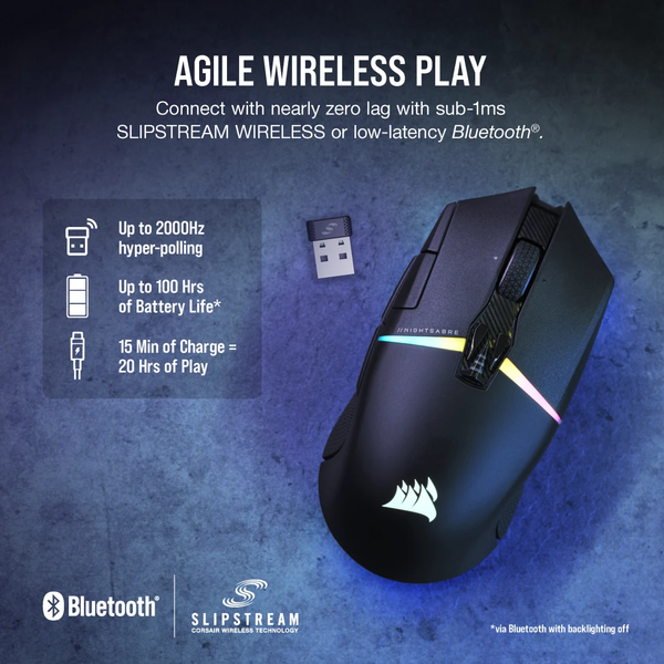 Chuột không dây Corsair NIGHTSABRE RGB CH-931B011-AP