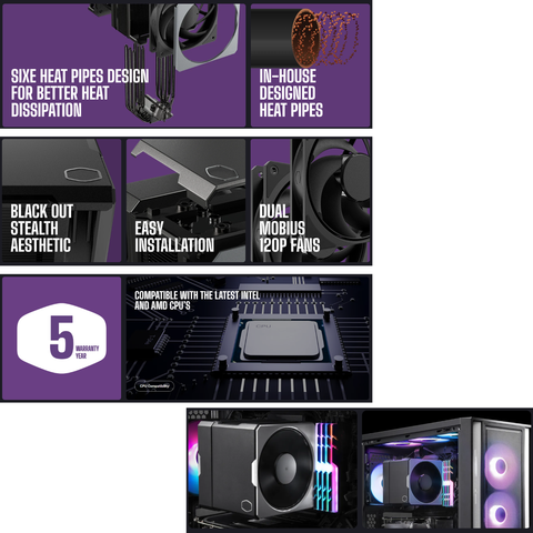 Tản Nhiệt khí Cooler Master Hyper 612 APEX MAP-T6PN-225PK-R1