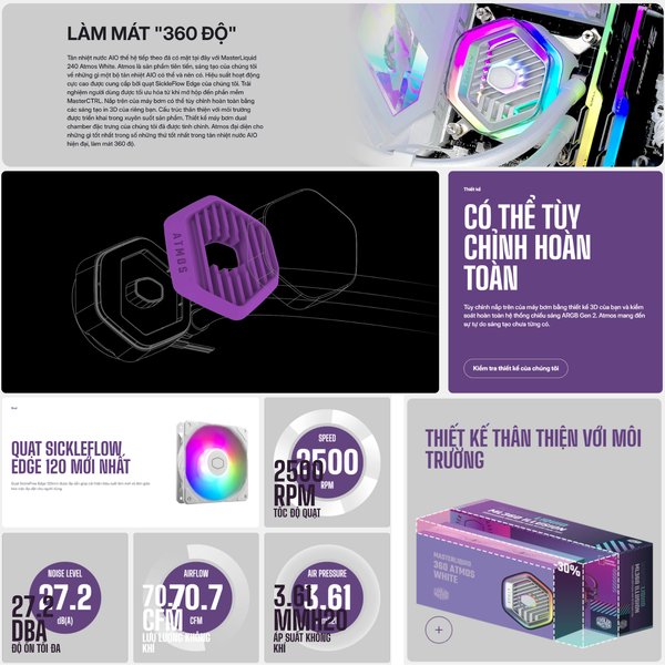 Tản nhiệt nước Cooler Master MasterLiquid 240 Atmos ARGB
