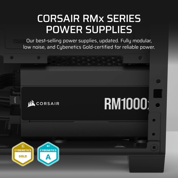 Nguồn máy tính Corsair RM1000x - ATX 3.1 & PCIe 5.1 80 Plus Gold - Full Modul CP-9020271-NA
