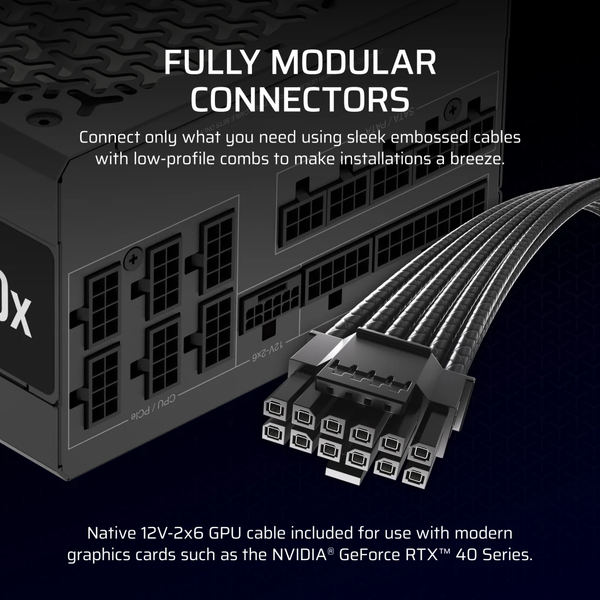 Nguồn máy tính Corsair RM1000x - ATX 3.1 & PCIe 5.1 80 Plus Gold - Full Modul CP-9020271-NA