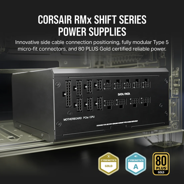 Nguồn máy tính Corsair RM1200x Shift ATX 3.1 & PCIe 5.1 - 80 Plus Gold - Full Modul CP-9020254-NA