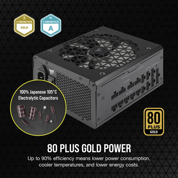 Nguồn máy tính Corsair RM1200x Shift ATX 3.1 & PCIe 5.1 - 80 Plus Gold - Full Modul CP-9020254-NA