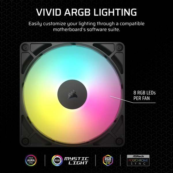 Bộ 2 quạt máy tính Corsair RS140 ARGB Black CO-9050183-WW