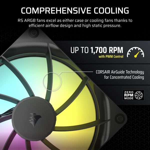 Bộ 2 quạt máy tính Corsair RS140 ARGB Black CO-9050183-WW