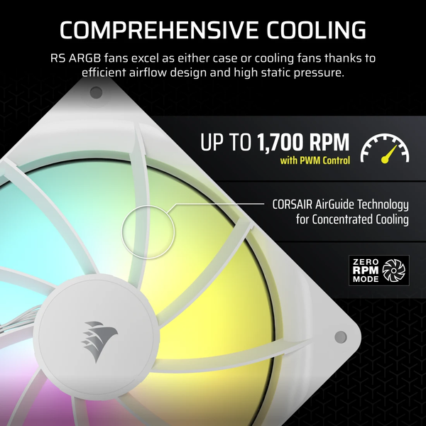 Bộ 2 quạt máy tính Corsair RS140 ARGB White CO-9050187-WW