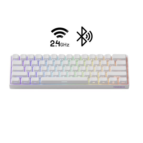 Bàn phím cơ MonsGeek FUN60 Max SP White Glare Magnetic Switches (Tri-mode) 8K in 2.4G Wireless
