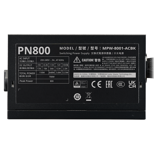 Nguồn máy tính Cooler Master Elite NEX PN800 230V Peak 800W MPW-8001-ACBK-P