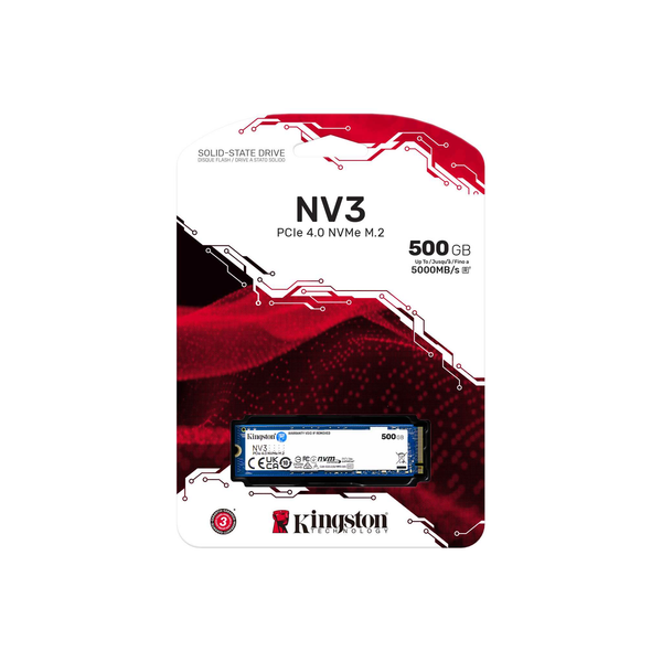 SSD Kingston 500GB NV3 NVMe PCIe Gen 4.0 x4 M.2 2280 5000/3000MB/s SNV3S/500G