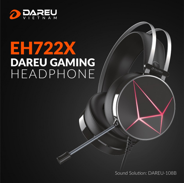 Tai Nghe Gaming DareU EH722X 7.1 RGB - Black