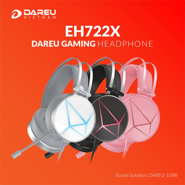 Tai Nghe Gaming DareU EH722X 7.1 RGB - Black