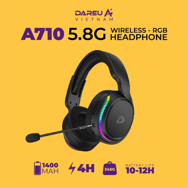 Tai Nghe Gaming Dareu A710 RGB Wireless