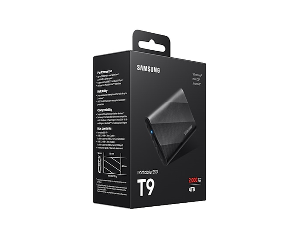 Ổ cứng di động SSD Samsung T9 USB 3.2 Gen 2x2 Black
