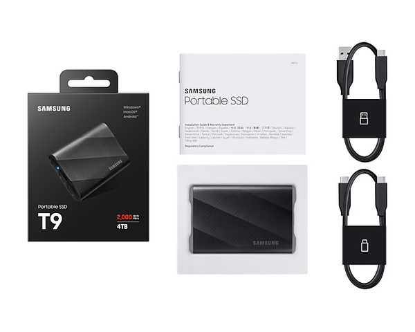 Ổ cứng di động SSD Samsung T9 USB 3.2 Gen 2x2 Black
