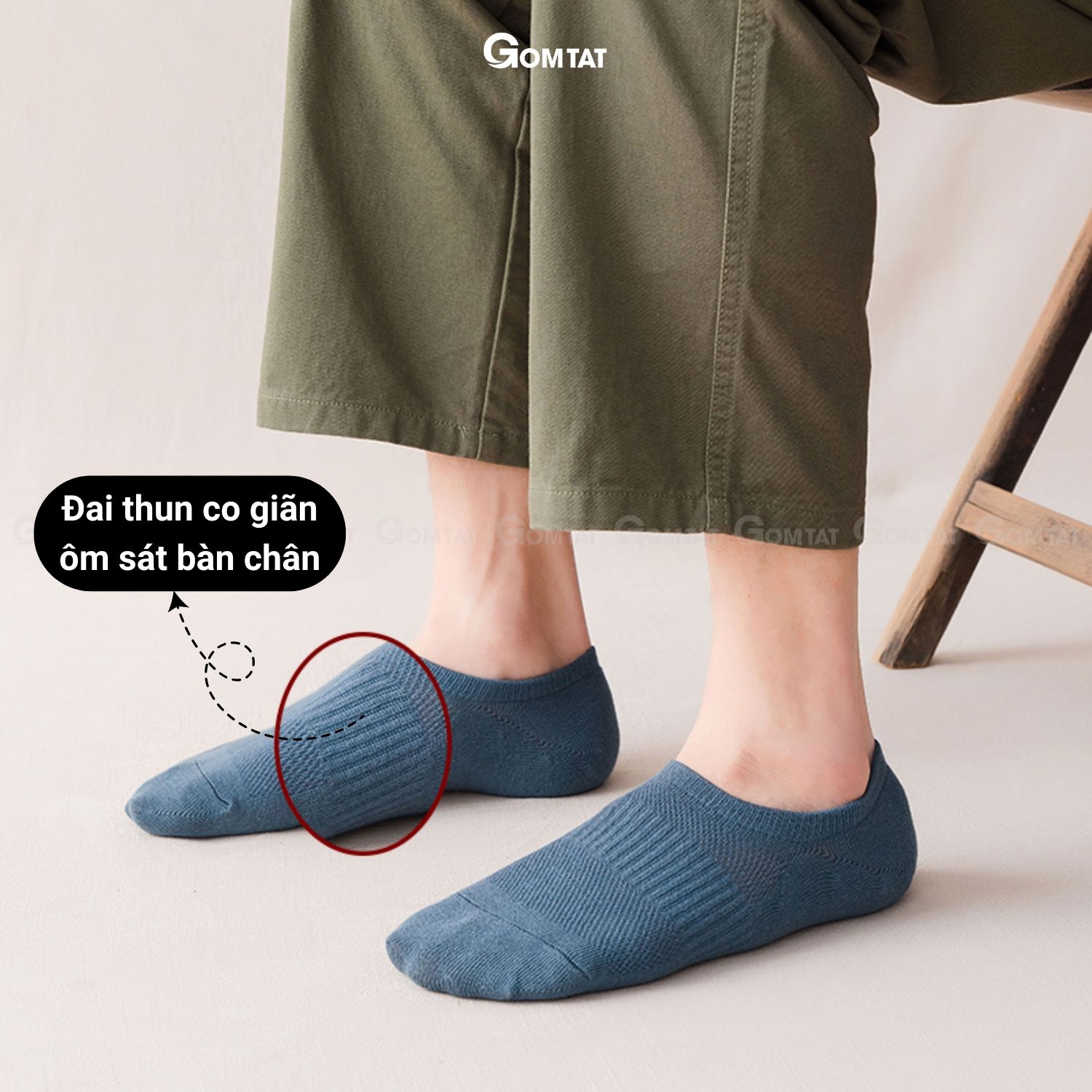 Combo 7 đôi tất lười nam chống tuột gót GOMAT, chất liệu cotton êm mềm mịn mát, cực êm chân - HAI-MIA-1401-CB7